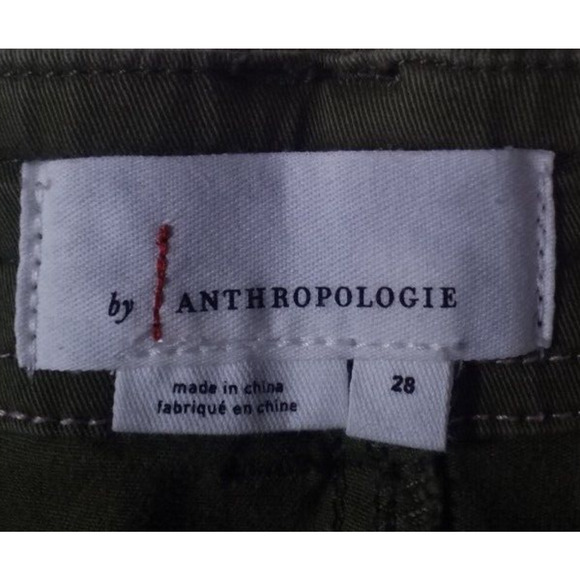 Anthropologie Women’s Floral Print Embroidered Green Cargo Pants Size 28 - Picture 4 of 6